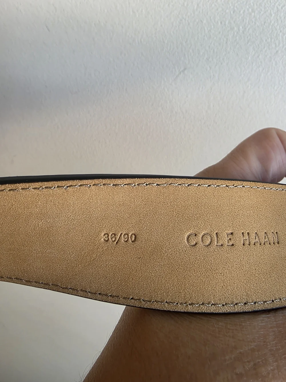 NWT Cole Haan Black Pebbled Leather Belt Size 36